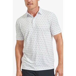 Mizzen Main Versa Polo Shirt White Chevron Print